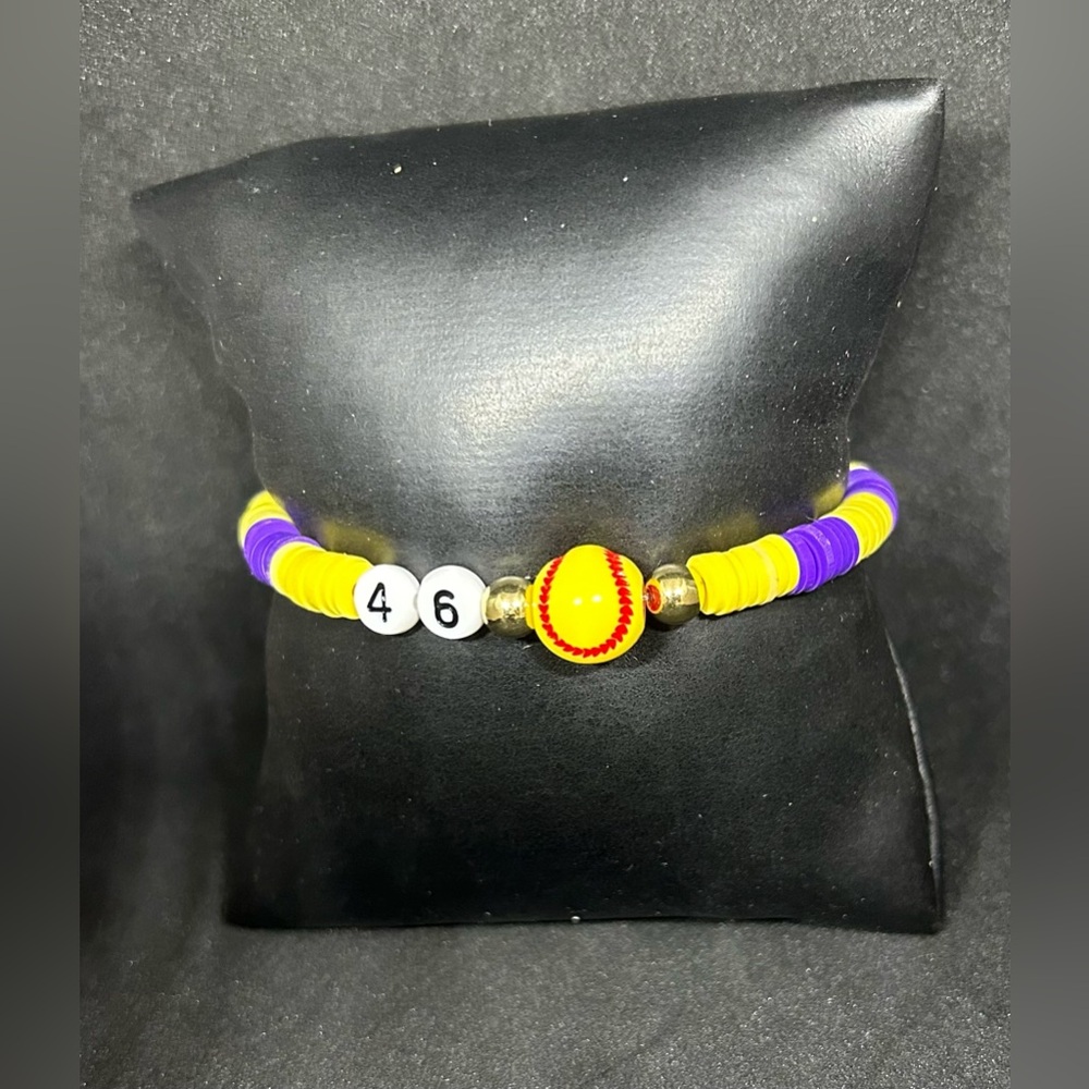 Softball (Sport & Number) Heishi Bracelet